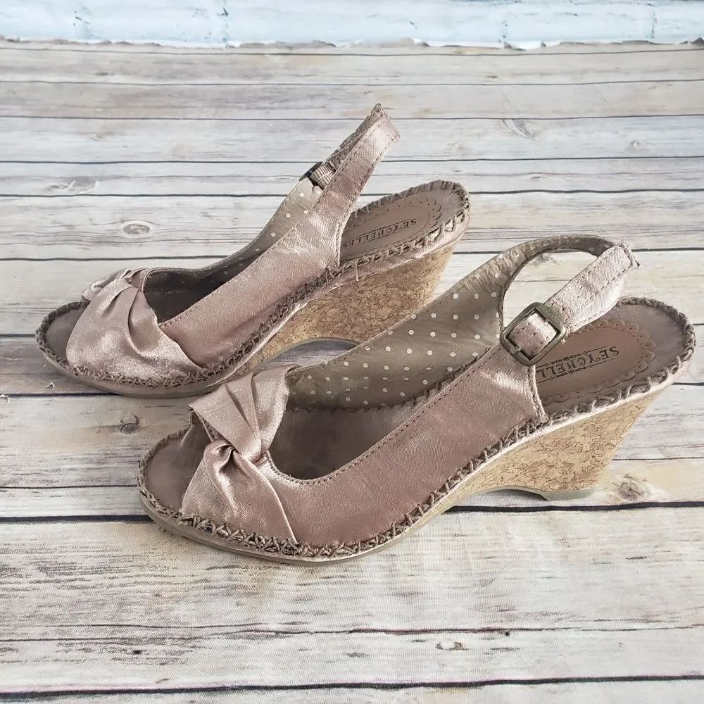 Seychelles cork wedge heels tan